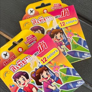 12 colors wax crayons